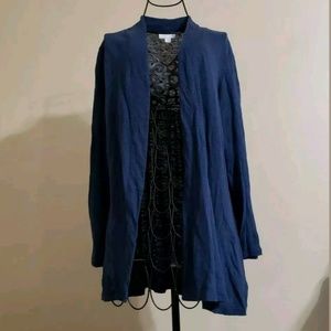 J Jill Love Linen Open Front Cardigan 3/4 Sleeves